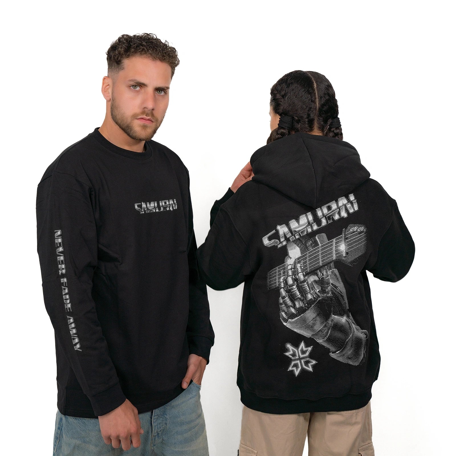 Cyberpunk 2077 - Samurai Retro Band Hoodie Silver