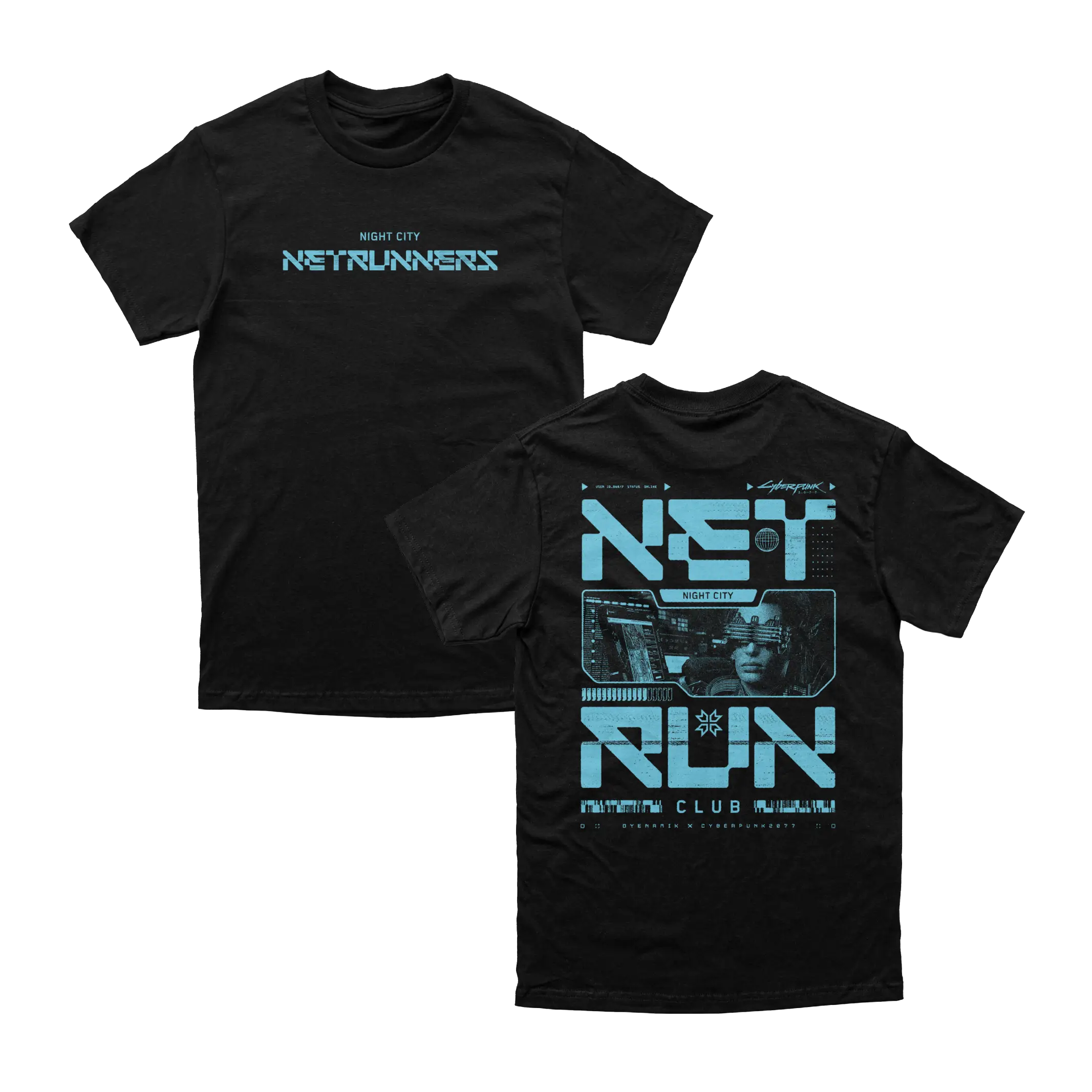 Cyberpunk 2077 - Net Run Club Tee (B) Blue