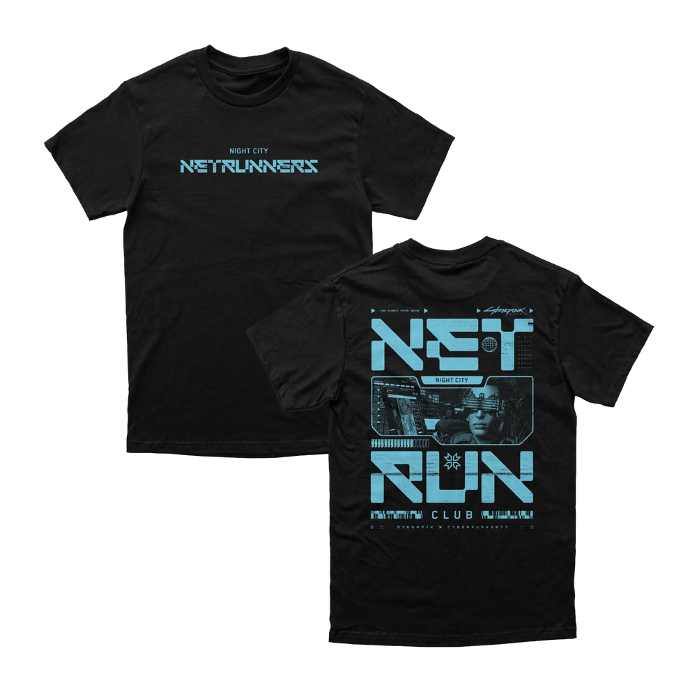 Cyberpunk 2077 - Net Run Club Tee (B) Blue