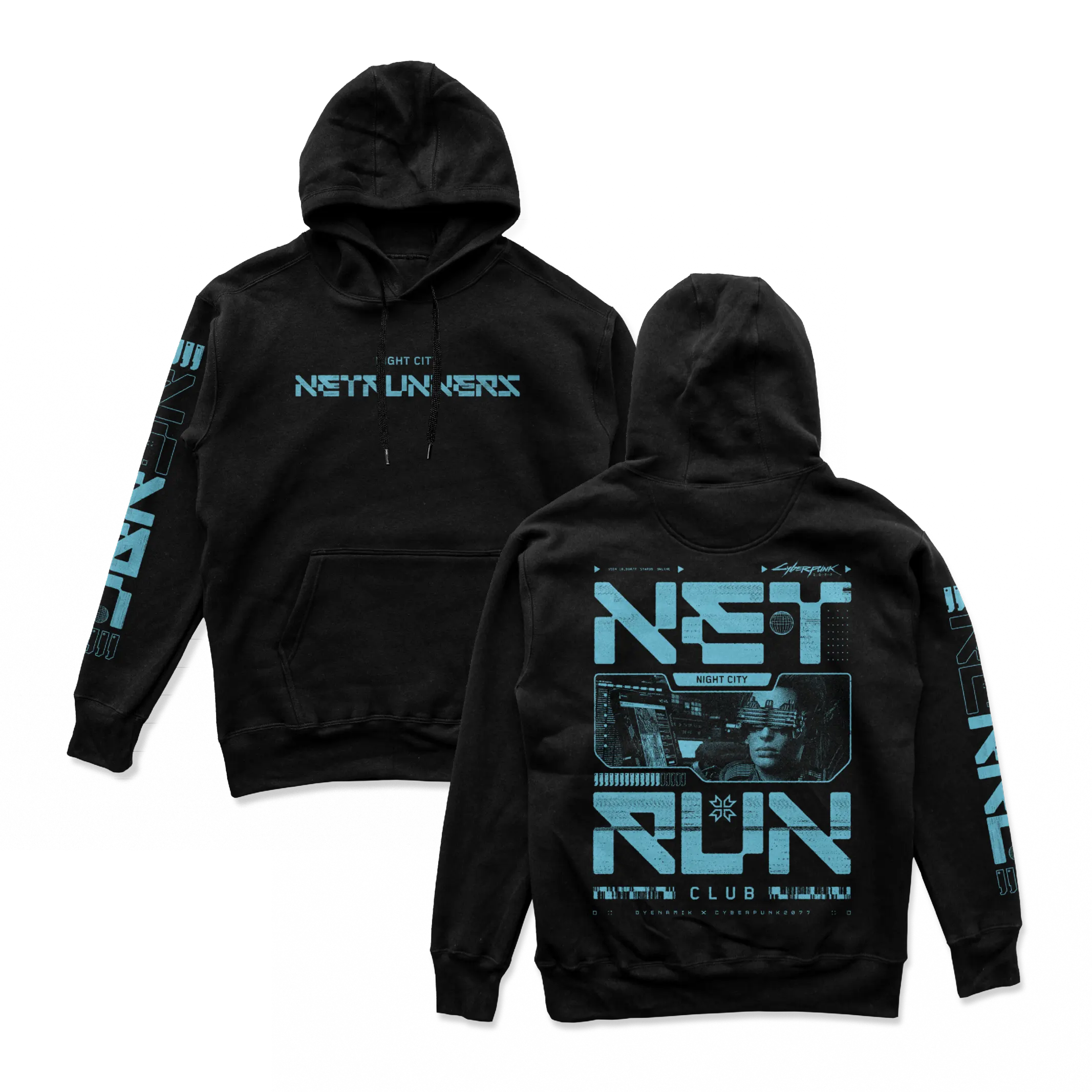 Cyberpunk 2077 - Net Run Club Hoodie Blue