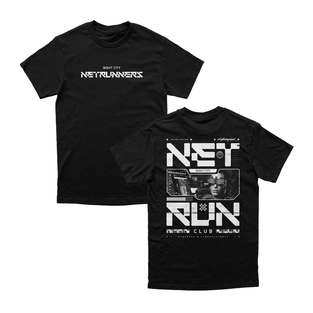 Cyberpunk 2077 - Net Run Club Tee (B) White