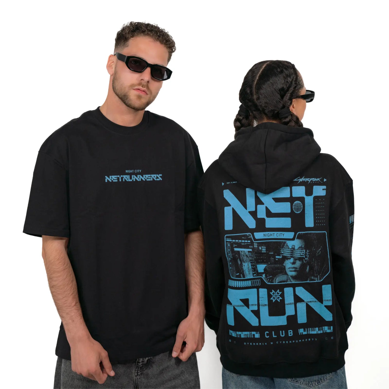 Cyberpunk 2077 - Net Run Club Tee (B) Blue